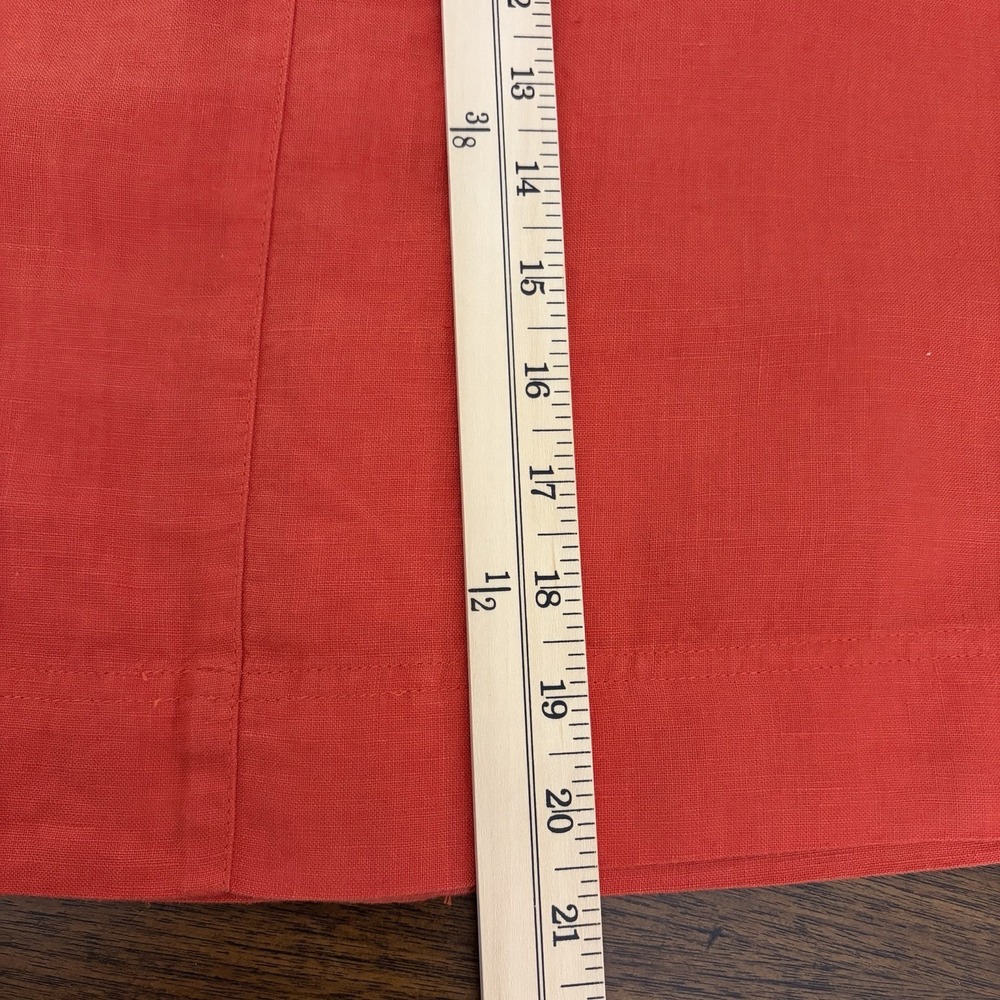 Talbots Rust Orange Drawstring Linen-Blend Skirt - Picture 12 of 12